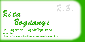 rita bogdanyi business card